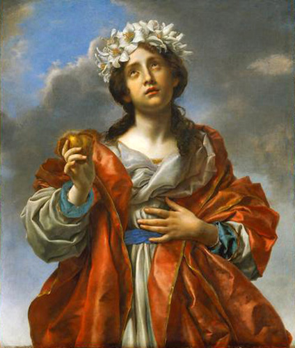 saint with golden heart